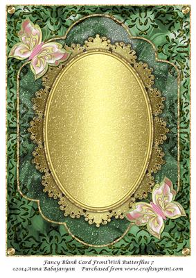 Fancy Blank Card Front with Butterflies 7