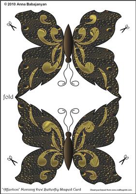 Affection Morning Dew Butterfly Shaped Card