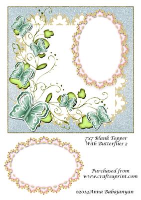 7x7 Blank Topper with Butterflies 2