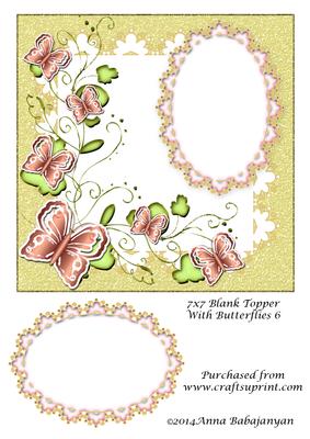 7x7 Blank Topper with Butterflies 6