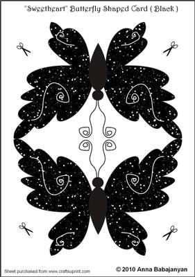 Sweetheart Butterfly Shaped Card (black)
