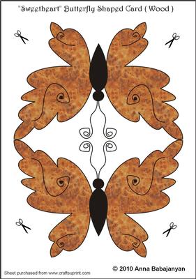 Sweetheart Butterfly Shaped Card ( Wood )