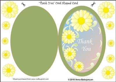 Thank You Oval Shaped Card