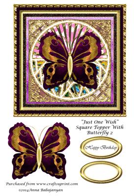 Just One Wish Square Topper with Butterfly 2