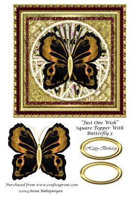 Just One Wish Square Topper with Butterfly 3