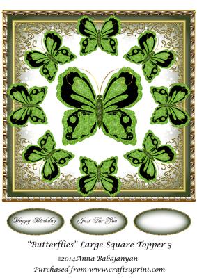 Butterflies Large Square Topper 3
