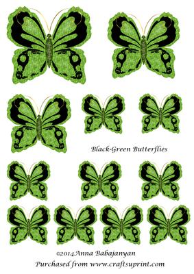 Black-green Butterflies