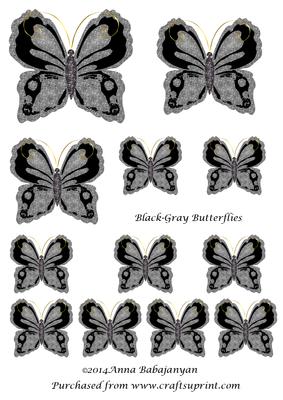 Black-gray Butterflies