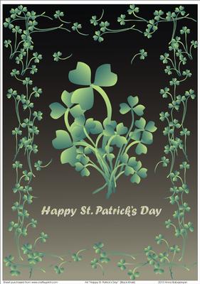 A4 "happy St.patrick's Day" (black-khaki)