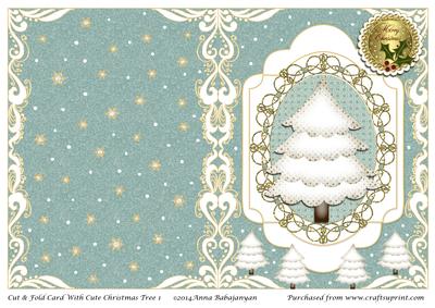 Cut & Fold Card with Cute Christmas Tree 1