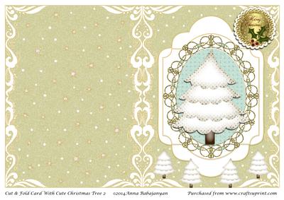 Cut & Fold Card with Cute Christmas Tree 2