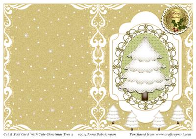 Cut & Fold Card with Cute Christmas Tree 3