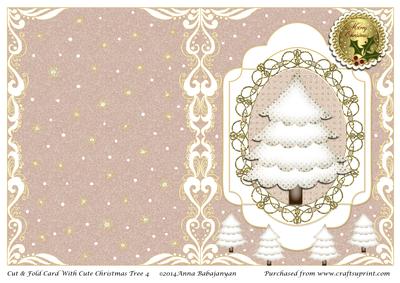 Cut & Fold Card with Cute Christmas Tree 4