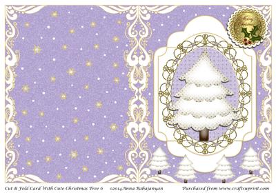 Cut & Fold Card with Cute Christmas Tree 6