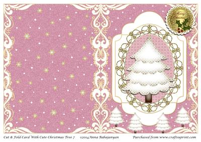 Cut & Fold Card with Cute Christmas Tree 7