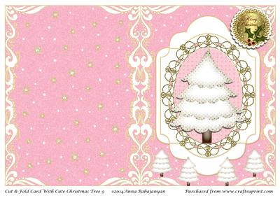 Cut & Fold Card with Cute Christmas Tree 9