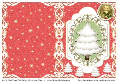 Cut & Fold Card with Cute Christmas Tree 10