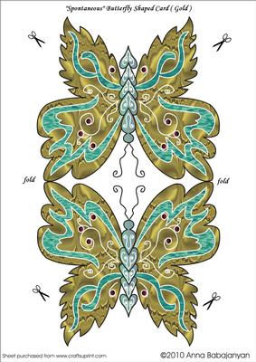 Spontaneous Butterfly Shaped Card (gold)