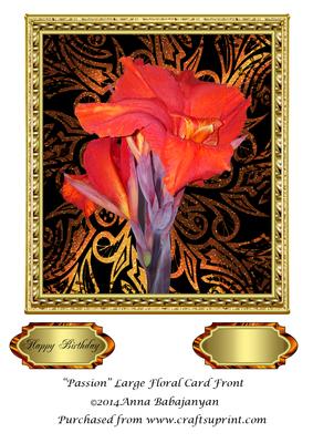 Passion Large Floral Card Front