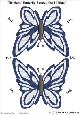 Timeless Butterfly Shaped Card ( Blue )