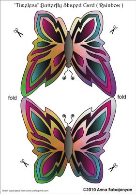 Timeless Butterfly Shaped Card ( Rainbow )