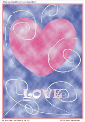 A4 Heart & Swirls in the Sky