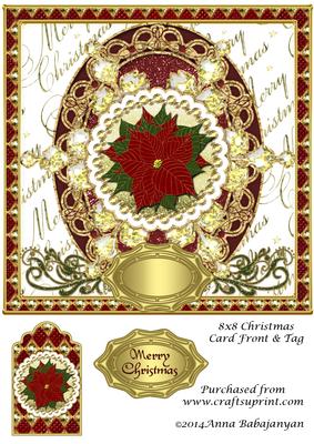 8x8 Christmas Card Front & Tag