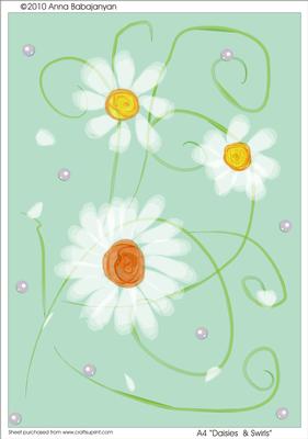 A4 "daisies & Swirls"
