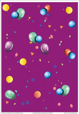 Confetti & Balloons Background 8 (purple)