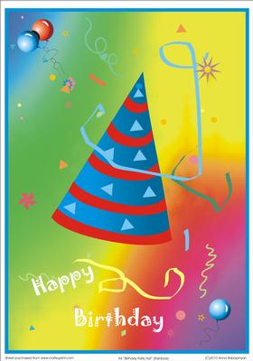 A4 "birthday Party Hat" (rainbow)