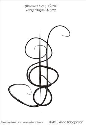 Abstract Motif "curlz" Large Digital Stamp