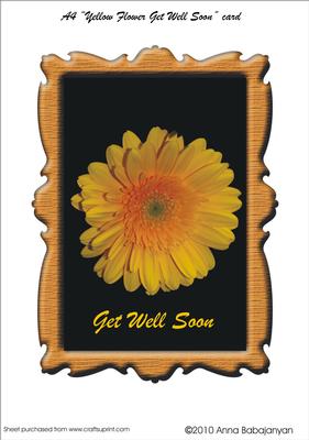 A4 "yellow Flower Get Well Soon" Card