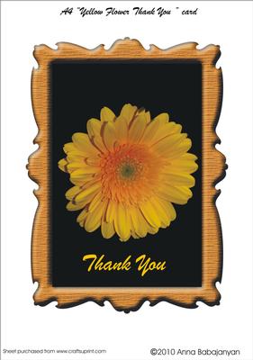 A4 "yellow Flower Thank You"card