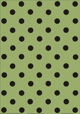 Black Polka Dots on Martian Green