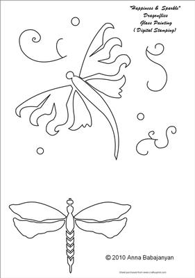 Happiness & Sparkle Dragonflies Glass Painting