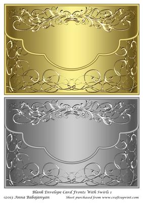 Blank Envelope Card Fronts with Swirls 1