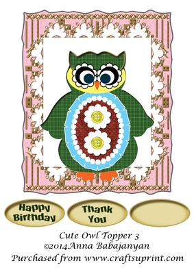 Cute Owl Topper 3