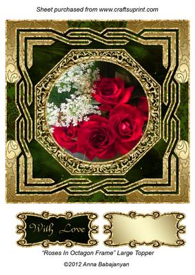 Roses in Octagon Frame Large Topper