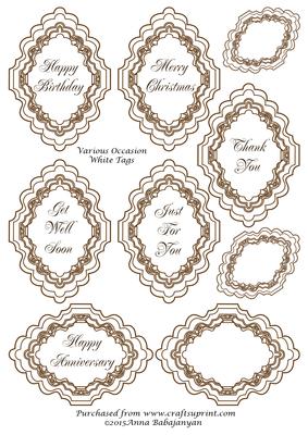 Various Occasion White Tags