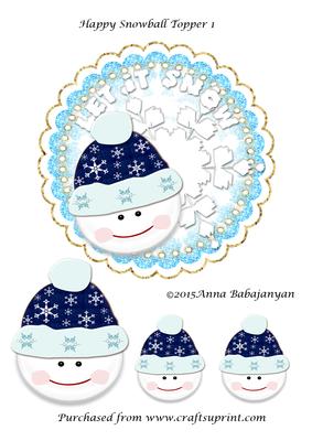 Happy Snowball Topper 1