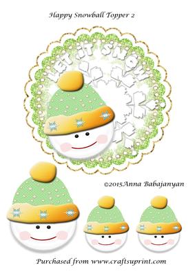 Happy Snowball Topper 2