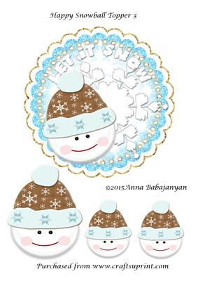 Happy Snowball Topper 3