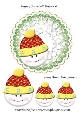 Happy Snowball Topper 6