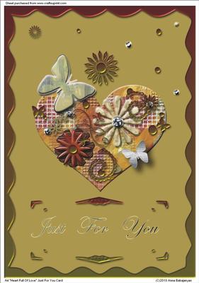 A4 "heart Full of Love" Just for You Card