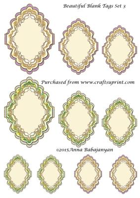 Beautiful Blank Tags Set 3
