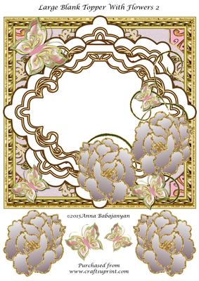 Large Blank Topper with Flowers 2