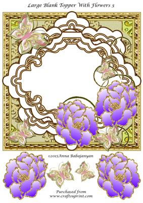 Large Blank Topper with Flowers 3