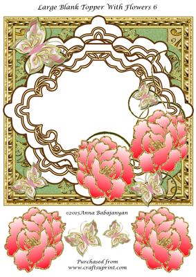 Large Blank Topper with Flowers 6