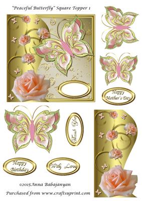 Peaceful Butterfly Square Topper 1