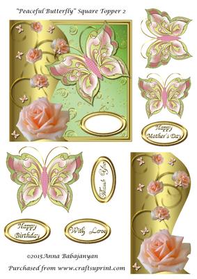 Peaceful Butterfly Square Topper 2